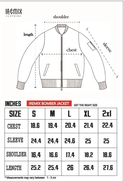 celine jacket size chart